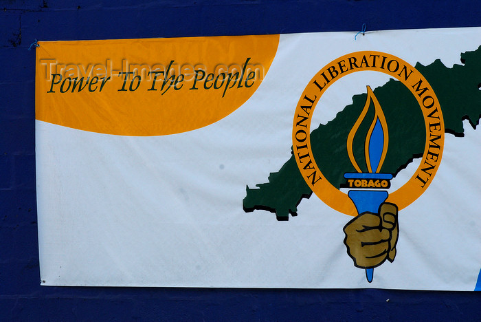 trinidad-tobago42: Scarborough, Tobago: militant poster on a wall - Tobago National Liberation Movement - political propaganda - photo by E.Petitalot - (c) Travel-Images.com - Stock Photography agency - Image Bank