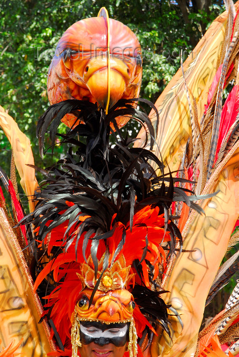 trinidad-tobago82: Port of Spain, Trinidad and Tobago: plumed head - carnival parade - photo by E.Petitalot - (c) Travel-Images.com - Stock Photography agency - Image Bank