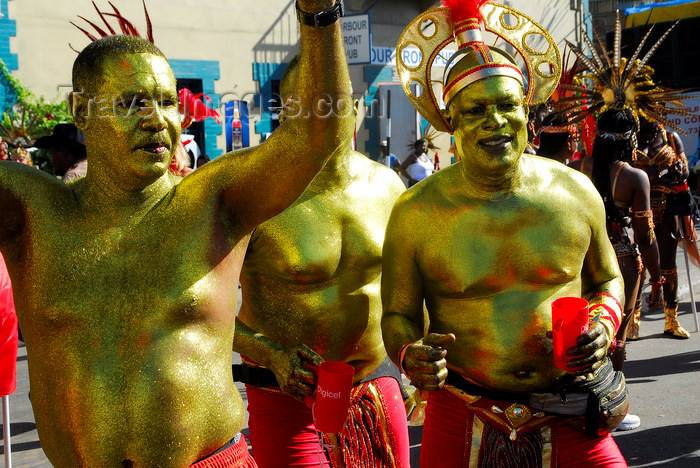 trinidad-tobago90: Port of Spain, Trinidad and Tobago: men in gold body painting celebrate carnival - photo by E.Petitalot - (c) Travel-Images.com - Stock Photography agency - Image Bank