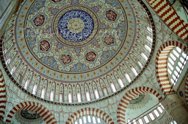 turkey100: Turkey - Edirne (Edirne province - European Turkey - Thrace): Suleyman mosque - dome interior - photo by J.Kaman - (c) Travel-Images.com - Stock Photography agency - Image Bank