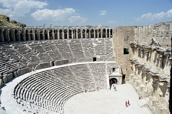 turkey127: Aspend / Aspendos - Antalya province, Mediterranean region, Turkey: Roman theatre designed by the Greek architect Zenon, under Marcus Aurelius - photo by J.Kaman - (c) Travel-Images.com - Stock Photography agency - Image Bank