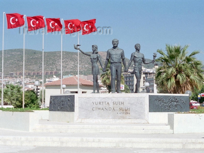 turkey159: Turkey - Kusadasi (Aydin province): Ataturk advocates world peace - yurtta sulh, cihanda sulh - photo by M.Bergsma - (c) Travel-Images.com - Stock Photography agency - Image Bank