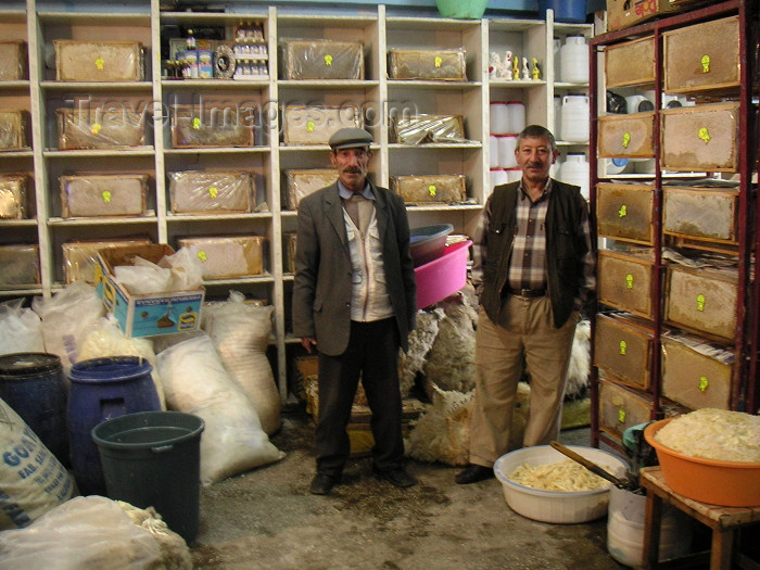 turkey167: Turkey - Kars: shop - honeycombs and their owners - photo by A.Kilroy - (c) Travel-Images.com - Stock Photography agency - Image Bank