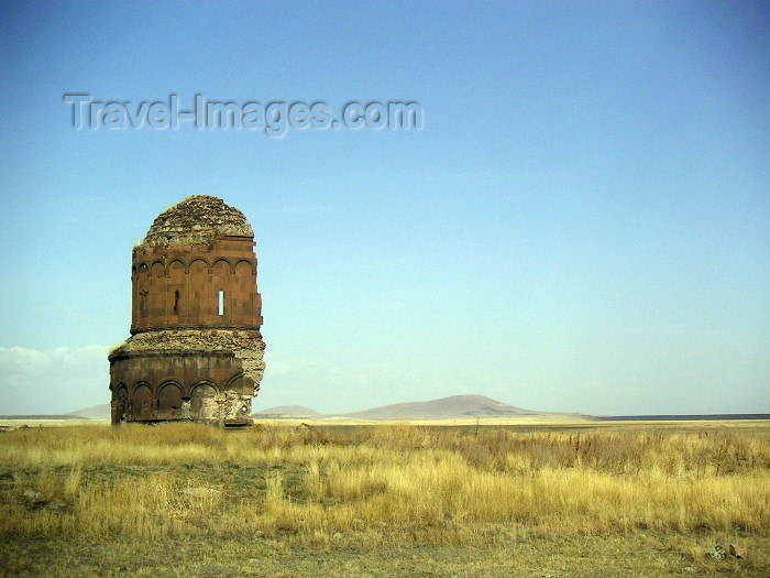 turkey168: Turkey - Ani (Kars province / Western Armenia): Armenian Church of of the Redeemer - split in two by a lightning in 1957 - fields - photo by A.Kilroy - (c) Travel-Images.com - Stock Photography agency - Image Bank