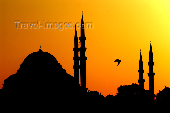 turkey171: Turkey - Istanbul / Istambul / Estambul: Suleymaniye camii / Suleyman mosque at sunset - architect Mimar Sinan - Eminönü District - Historic Areas of Istanbul, Unesco World Heritage site - photo by J.Wreford - (c) Travel-Images.com - Stock Photography agency - Image Bank