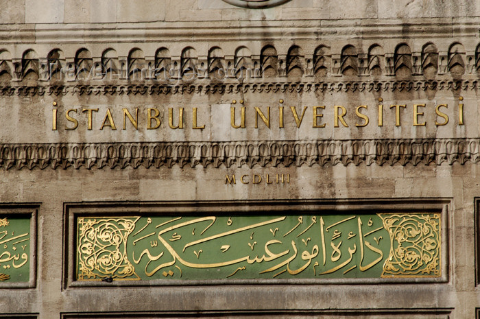 turkey193: Istanbul, Turkey: entrance sign to Istanbul University / Istanbul Universitesi - photo by J.Wreford - (c) Travel-Images.com - Stock Photography agency - Image Bank