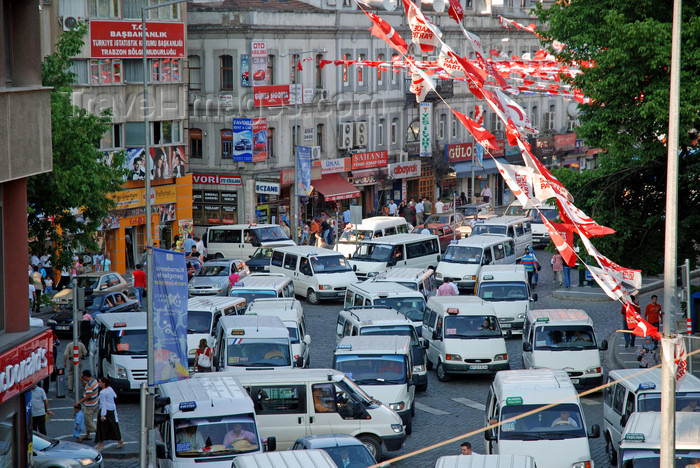 turkey23: Trabzon , Black Sea region, Turkey: traffic and election banners - street scene - photo by W.Allgöwer - (c) Travel-Images.com - Stock Photography agency - Image Bank