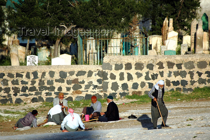 turkey314: Turkey - Urfa / Edessa: people resting by the cemetery - mezarlik - photo by C. le Mire - (c) Travel-Images.com - Stock Photography agency - Image Bank