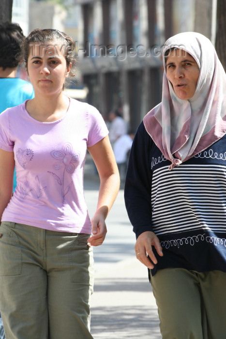 turkey345: Turkey - Antalya: women with and without khimar / hijab / Islamic scarf - mother and daughter - photo by C.Roux - (c) Travel-Images.com - Stock Photography agency - Image Bank
