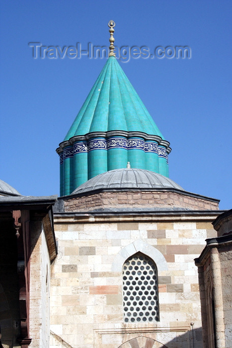 turkey349: Turkey - Konya / KYA (Konya province - Anatolia peninsula) : Mevlana Celaleddin Rumi mausoleum/turbe - mystic poet - Sufi - Whirling Dervishes / dergah kuppel - photo by C.Roux - (c) Travel-Images.com - Stock Photography agency - Image Bank