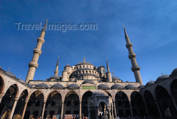 turkey386: Istanbul, Turkey: Blue mosque - view from the courtyard - Sultan Ahmet Camii - photo by M.Torres - (c) Travel-Images.com - Stock Photography agency - Image Bank