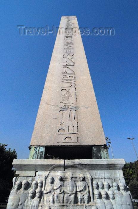 turkey407: Istanbul, Turkey: Egyptian obelisk in the hippodrome - the base shows a relief from the old Constantinople - Eminönü District - photo by M.Torres - (c) Travel-Images.com - Stock Photography agency - Image Bank