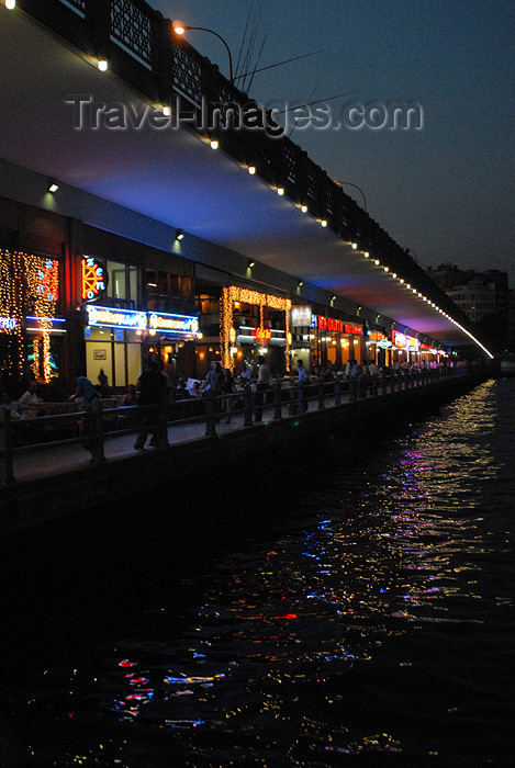 turkey413: Istanbul, Turkey: restaurants under the Galata brigde - photo by M.Torres - (c) Travel-Images.com - Stock Photography agency - Image Bank