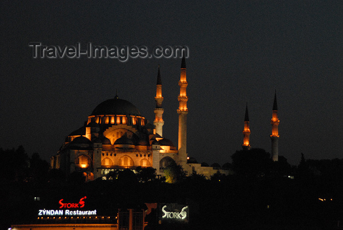 turkey416: Istanbul, Turkey: Suleymaniye mosque at night - photo by M.Torres - (c) Travel-Images.com - Stock Photography agency - Image Bank