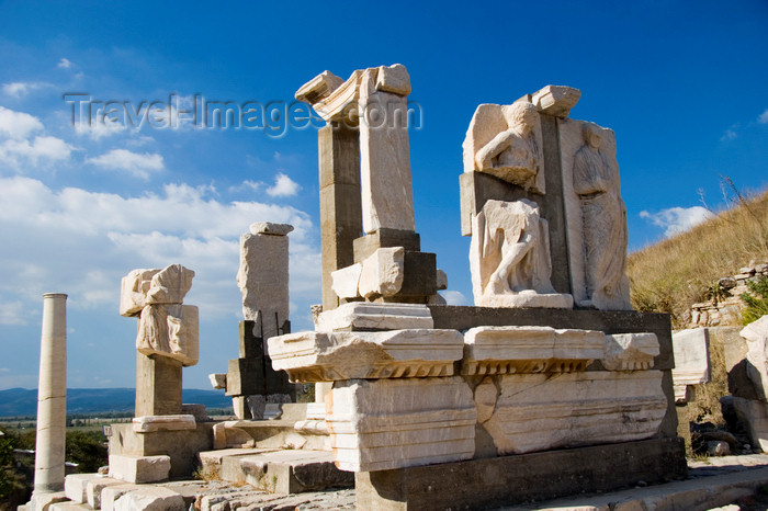 turkey46: Efes / Ephesus - Selcuk, Izmir province, Turkey: Memmius Memorial - north side of the Domitian Square - constructed by Memmius, the grandson of dictator Sulla - photo by D.Smith - (c) Travel-Images.com - Stock Photography agency - Image Bank