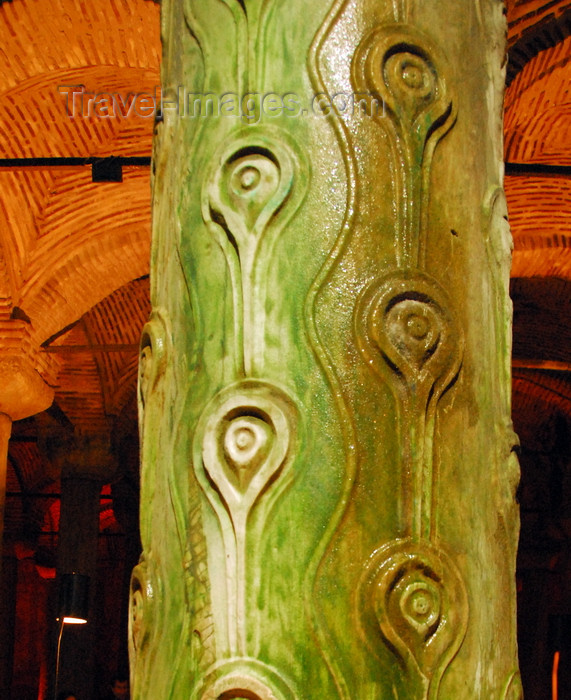 turkey470: Istanbul, Turkey: Basilica-Cistern - peacock eyed column - Eminönü-District - photo by M.Torres - (c) Travel-Images.com - Stock Photography agency - Image Bank