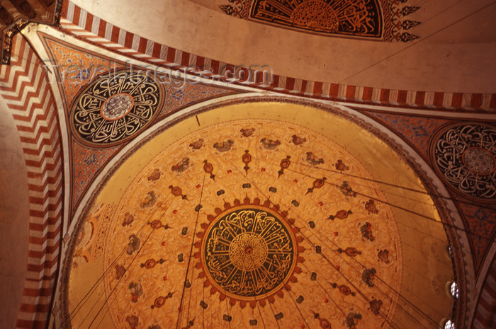 turkey503: Istanbul, Turkey: Suleymanye Camii - dome interior - photo by S.Lund - (c) Travel-Images.com - Stock Photography agency - Image Bank