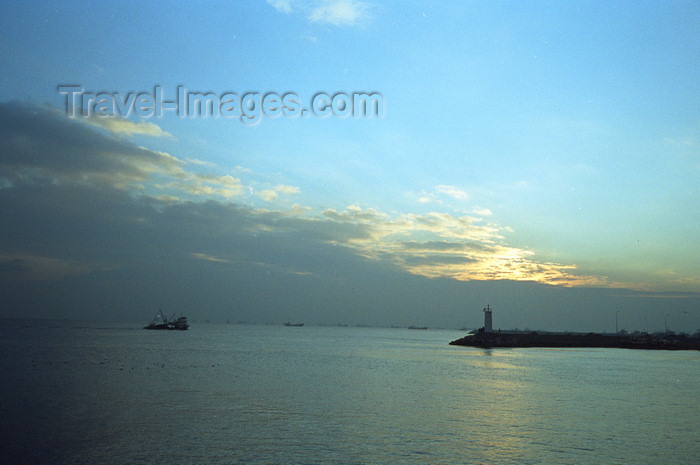 turkey510: Istanbul, Turkey: sunset and light house - Bosphorus - photo by S.Lund - (c) Travel-Images.com - Stock Photography agency - Image Bank