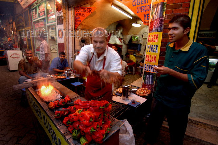 turkey577: Urfa / Edessa / Sanliurfa, Southeastern Anatolia, Turkey: peppers' kebabs - photo by J.Wreford - (c) Travel-Images.com - Stock Photography agency - Image Bank