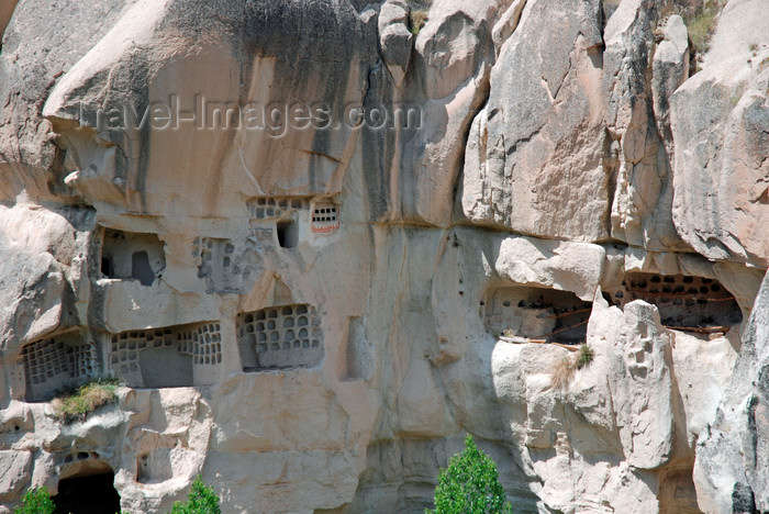 turkey620: Cappadocia - Göreme, Nevsehir province, Central Anatolia, Turkey: Open Air Museum - tombs carved on the cliff - photo by W.Allgöwer - (c) Travel-Images.com - Stock Photography agency - Image Bank