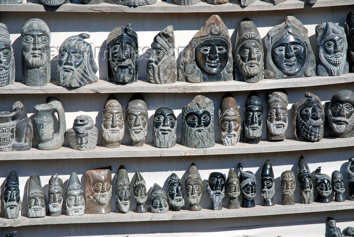 turkey637: Cappadocia - Göreme, Nevsehir province, Central Anatolia, Turkey: souvenir stand - monks heads in soapstone - photo by W.Allgöwer - (c) Travel-Images.com - Stock Photography agency - Image Bank