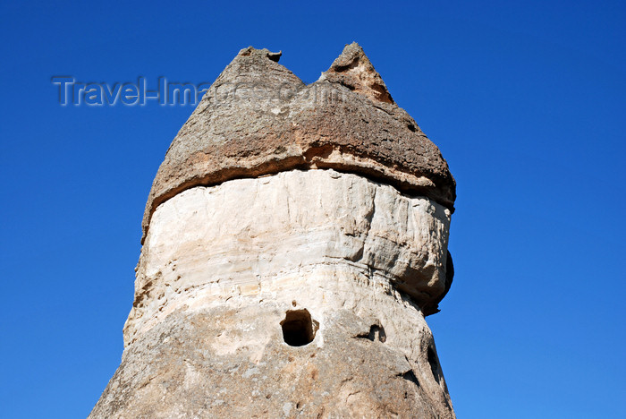 turkey645: Cappadocia - Göreme, Nevsehir province, Central Anatolia, Turkey: double fairy chimney with a window - Valley of the Monks - Pasabagi Valley- photo by W.Allgöwer - (c) Travel-Images.com - Stock Photography agency - Image Bank