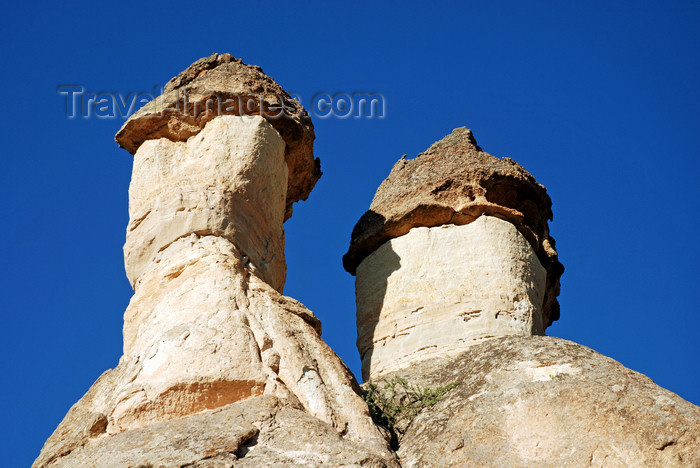 turkey653: Cappadocia - Göreme, Nevsehir province, Central Anatolia, Turkey: fairy chimneys against deep blue sky - Valley of the Monks - Pasabagi Valley- photo by W.Allgöwer - (c) Travel-Images.com - Stock Photography agency - Image Bank