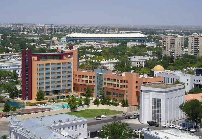 turkmenistan112: Ashgabat - Turkmenistan - view to Köpetdag Stadium, home for Kopetdag Asgabat football club - photo by G.Karamyanc / Travel-Images.com - (c) Travel-Images.com - Stock Photography agency - Image Bank