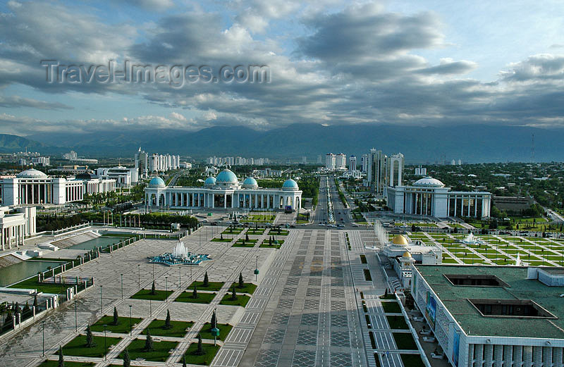turkmenistan60: Turkmenistan - Ashgabat:  Independence Sq, the heart of the city - view from the Arch of Neutrality - photo by G.Karamyanc - (c) Travel-Images.com - Stock Photography agency - Image Bank