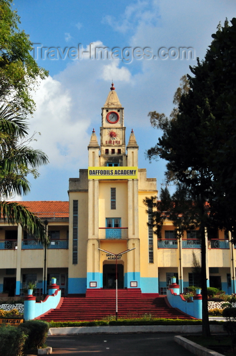 uganda64: Kampala, Uganda: colonial school building, gopuram style clock tower of Daffodils Academy seen from the garden, Prince Charles Drive - photo by M.Torres - (c) Travel-Images.com - Stock Photography agency - Image Bank