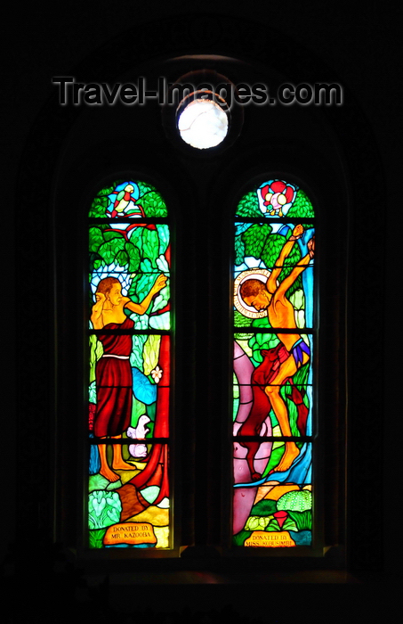 uganda93: Kampala, Uganda: stained glass windows - Eve and St. Noe Mawaggali - St. Mary's Catholic Cathedral, Rubaga Cathedral, Rubaga hill - Metropolitan Archdiocese of Kampala - photo by M.Torres - (c) Travel-Images.com - Stock Photography agency - Image Bank