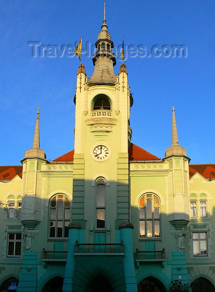 ukra96: Mukachevo, Transcarpathia / Zakarpattia, Ukraine: town hall - clock tower - photo by J.Kaman - (c) Travel-Images.com - Stock Photography agency - Image Bank