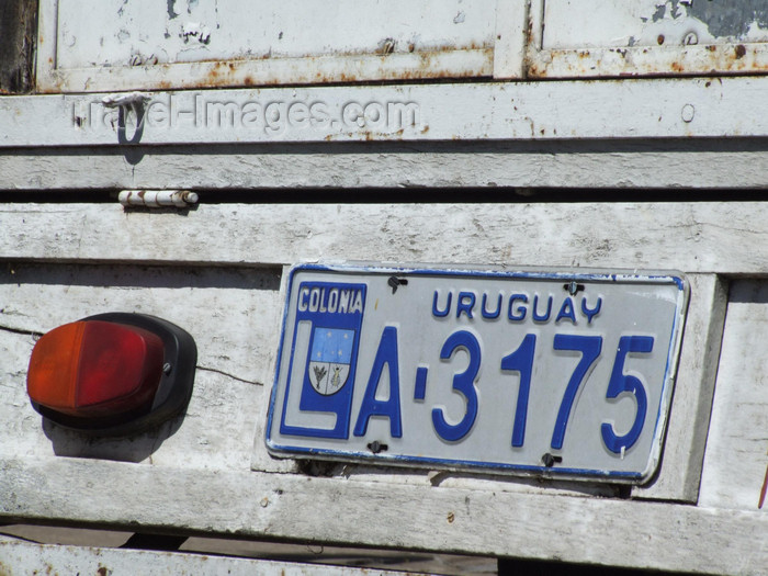 uruguay38: Uruguay - Colonia del Sacramento - Uruguayan license plate - photo by M.Bergsma - (c) Travel-Images.com - Stock Photography agency - Image Bank