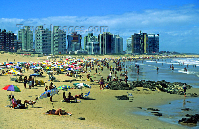 uruguay39: Punta del Este, Maldonado dept., Uruguay:  busy day at the beach - photo by S.Dona' - (c) Travel-Images.com - Stock Photography agency - Image Bank