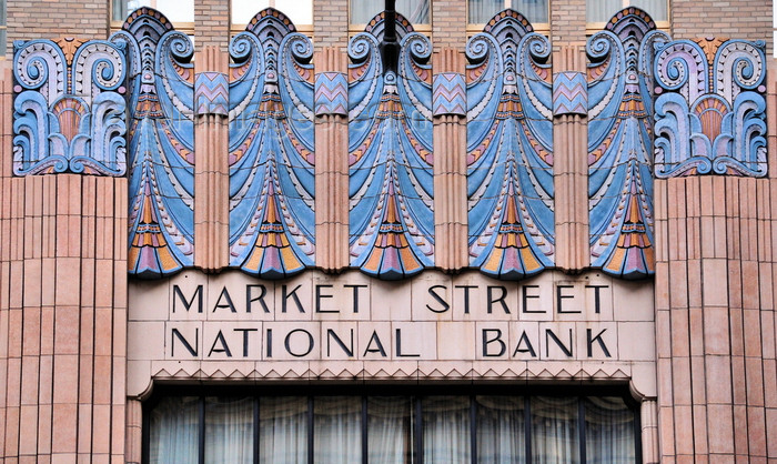 usa1010: Philadelphia, Pennsylvania, USA: Market Street National Bank - Marriott Residence Inn - Art Deco ceramic decoration by O.W. Ketcham Terra Cotta Works - photo by M.Torres - (c) Travel-Images.com - Stock Photography agency - Image Bank