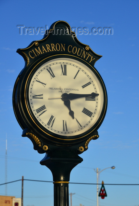 usa1018: Boise City, Cimarron County, Oklahoma, USA: public clock celebrating Oklahoma's first centennial, 1907-2008 - photo by M.Torres - (c) Travel-Images.com - Stock Photography agency - Image Bank