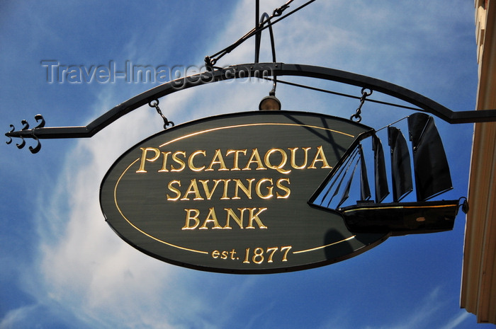 usa1029: Portsmouth, New Hampshire, USA: sign with boat at the Piscataqua Savings Bank - New England - photo by M.Torres - (c) Travel-Images.com - Stock Photography agency - Image Bank