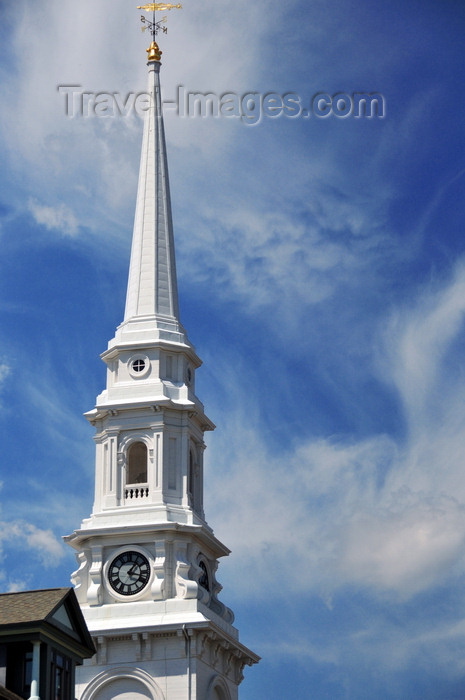 usa1030: Portsmouth, New Hampshire, USA: Italianate spire of the North Church - Congregational church - Market Square and Congress St. - dramatic sky - New England - photo by M.Torres - (c) Travel-Images.com - Stock Photography agency - Image Bank