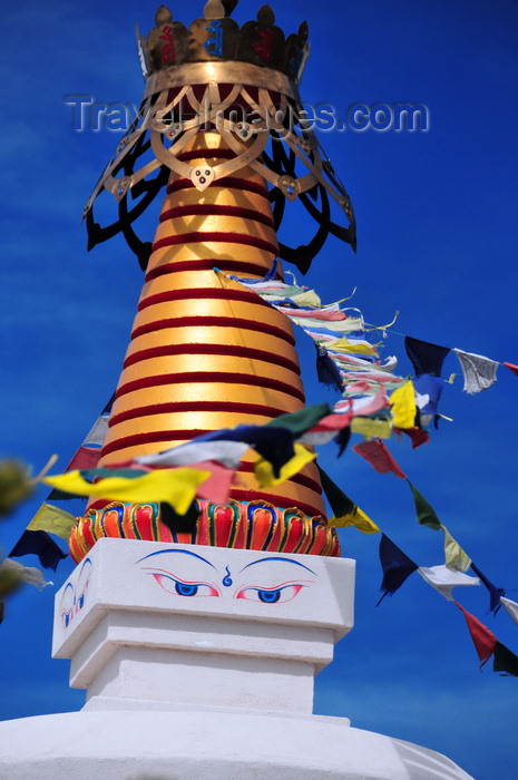 usa105: El Rito, New Mexico, USA: Kagu Mila Guru Stupa - Harmika with umbrella crown decorated with prayer flags - photo by M.Torres - (c) Travel-Images.com - Stock Photography agency - Image Bank