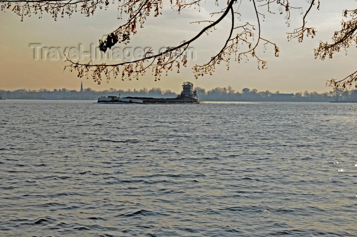 usa1050: Bristol, Bucks County, Pennsylvania, USA: barge on the Delaware River - photo by N.Chayer - (c) Travel-Images.com - Stock Photography agency - Image Bank