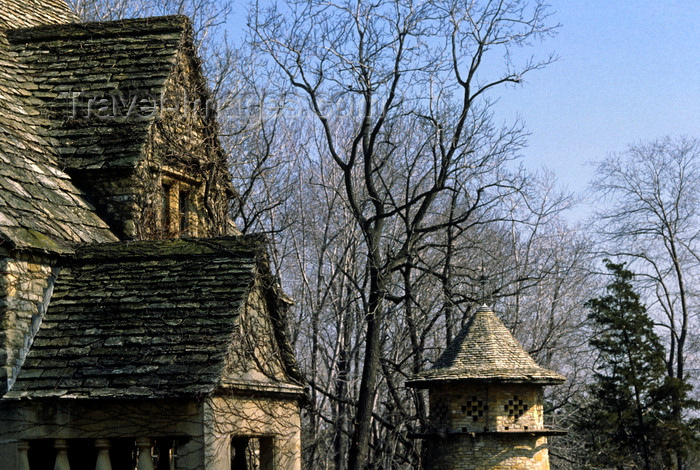 usa1097: Dearborn, Michigan, USA:Historic stone house in Greenfield Village outside - roof detail - photo by C.Lovell - (c) Travel-Images.com - Stock Photography agency - Image Bank