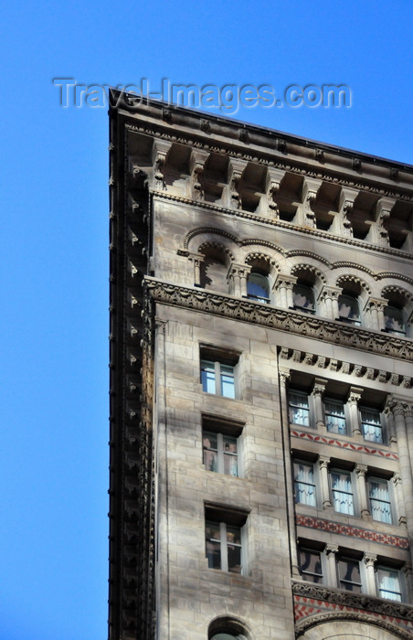 usa1132: Boston, Massachusetts, USA: Ames Building - Ames Hotel - Court Street, Financial District - architects Shepley, Rutan and Coolidge - Richardsonian Romanesque style - dramatic roofline overhang - the second tallest masonry load bearing-wall structure in the world - photo by M.Torres - (c) Travel-Images.com - Stock Photography agency - Image Bank