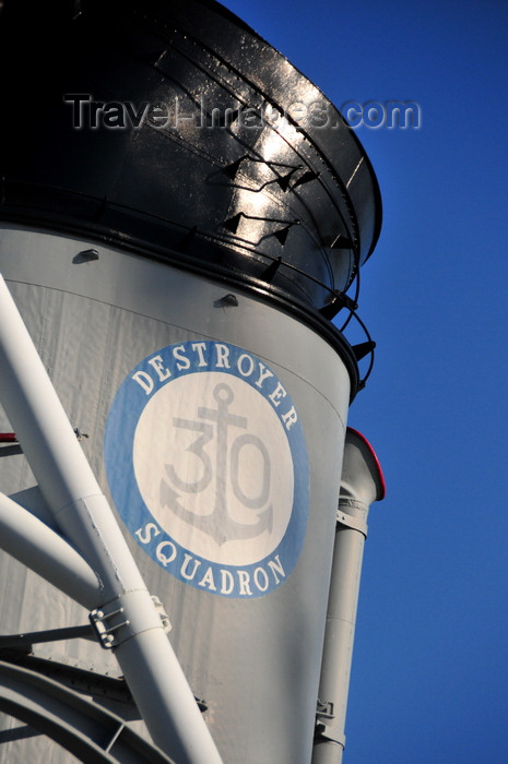 usa1152: Boston, Massachusetts, USA: Charlestown Navy Yard - Charlestown Navy Yard - USS Cassin Young DD-793 - 30th Destroyer Squadron marking on the fore smokestack - photo by M.Torres - (c) Travel-Images.com - Stock Photography agency - Image Bank