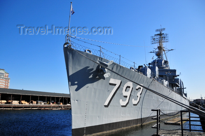 usa1156: Boston, Massachusetts, USA: Charlestown Navy Yard - Charlestown Navy Yard - USS Cassin Young DD-793, named for Captain Cassin Young, awarded the Medal of Honor after Pearl Harbor and killed in Guadalcanal - photo by M.Torres - (c) Travel-Images.com - Stock Photography agency - Image Bank