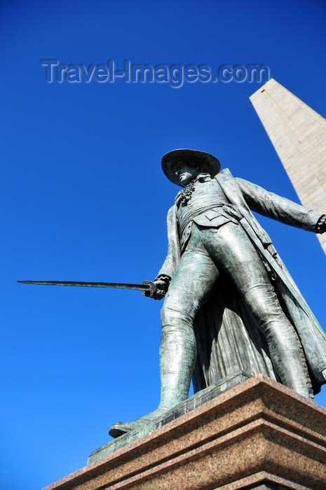 usa1163: Boston, Massachusetts, USA: Charlestown - Bunker Hill Monument - William Prescott Statue, sword in hand, facing the British troops - photo by M.Torres - (c) Travel-Images.com - Stock Photography agency - Image Bank