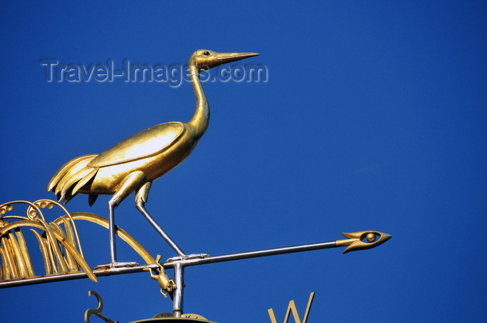 usa1171: Boston, Massachusetts, USA: Charlestown - weather vane - golden stork and frog atop the fountain on City Square Park - photo by M.Torres - (c) Travel-Images.com - Stock Photography agency - Image Bank