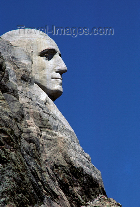 usa1194: Mount Rushmore National Memorial, Pennington County, South Dakota, USA: George Washington immortalized at Mount Rushmore - profile - photo by C.Lovell - (c) Travel-Images.com - Stock Photography agency - Image Bank