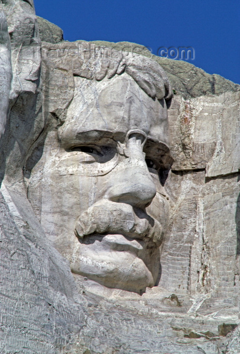 usa1195: Mount Rushmore National Memorial, Pennington County, South Dakota, USA: Theodore Roosevelt - Dutch-American - winner of the Nobel Peace Prize for the negotiated end of the Russo-Japanese War - photo by C.Lovell - (c) Travel-Images.com - Stock Photography agency - Image Bank