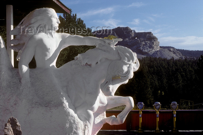 usa1199: Custer, South Dakota, USA: model of the the Crazy Horse Memorial with the mountain in the background - Crazy Horse was an Oglala Lakota chief and resistance leader - photo by C.Lovell - (c) Travel-Images.com - Stock Photography agency - Image Bank