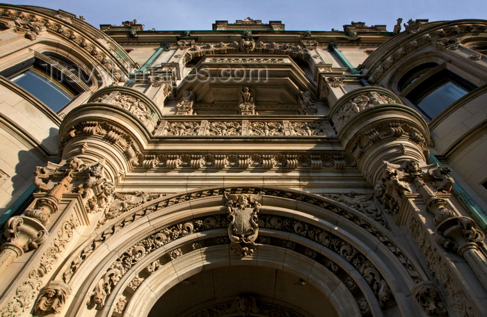 usa1203: Boston, Massachusetts, USA: Burrage House is a Colonial style mansion with a elaborately carved stone facade along Commonwealth avenue - Back Bay West neighborhood - modeled after Chenonceaux, a chateau located in the Loire Valley of France - architect Charles Brigham - photo by C.Lovell - (c) Travel-Images.com - Stock Photography agency - Image Bank